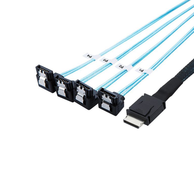 OCuLink PCI-Express SAS SFF-8611 4i to SATA 7P 90 degree server cable
