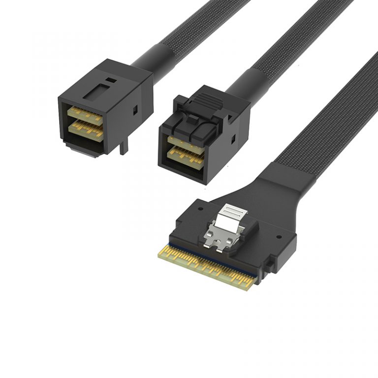 Slim SAS SFF-8654 74P to 36P HD Mini SAS 2x SFF-8643 server cable
