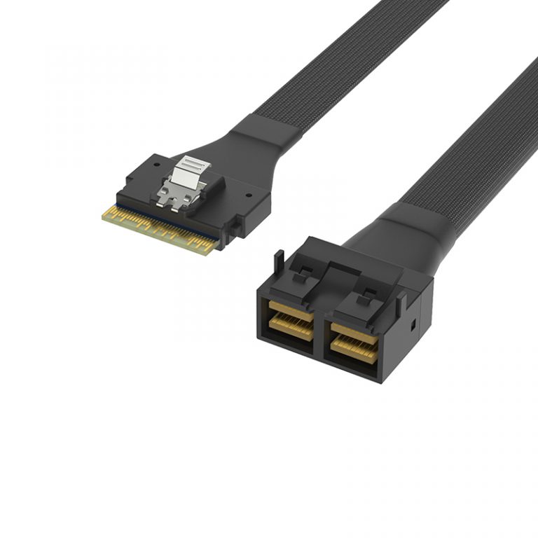 SlimSAS SFF-8654 8i to MiniSAS HD SFF-8643 8i server cable