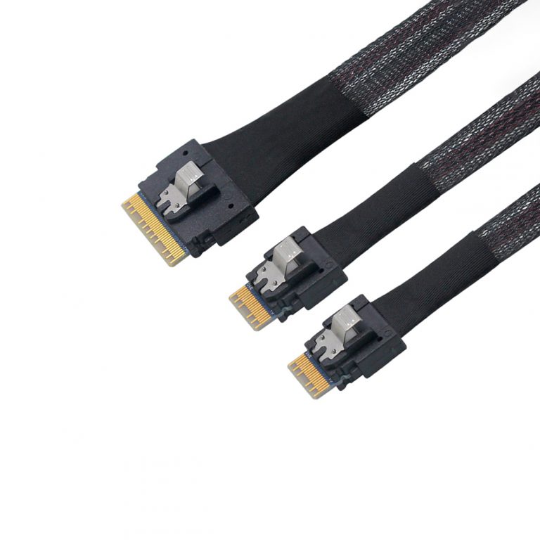 Slimline SAS SFF-8654 8I to2X SFF-8654 4I high speed sever internal cable (2)