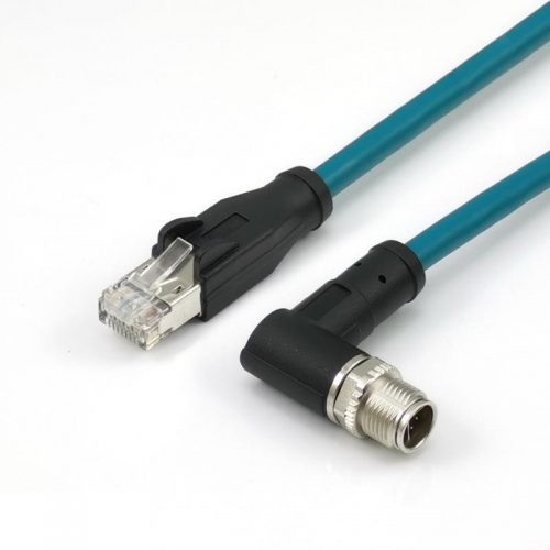 EtherCAT M12 X code Right Angle to RJ45 Cat6a Flexible Waterproof Cable ...