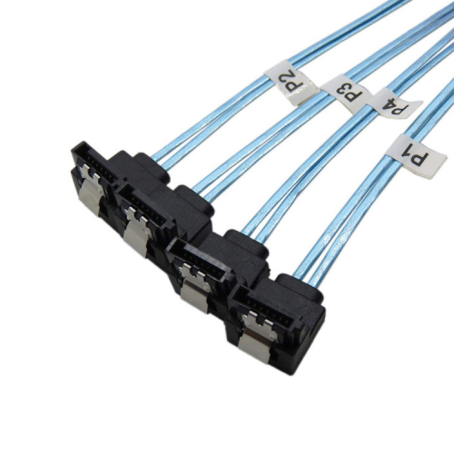 MINI SAS SFF-8087 to 4 Angled SATA server cable (2)